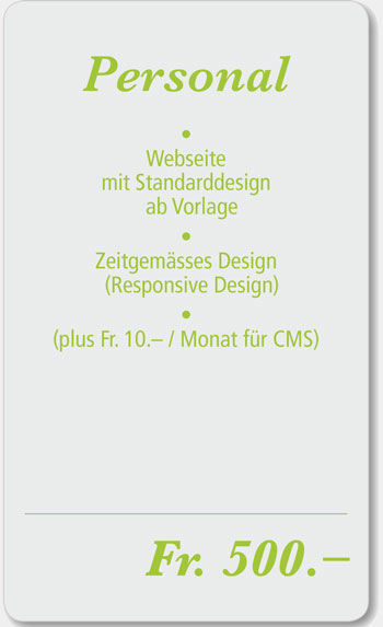 personal Webdesign Angebot